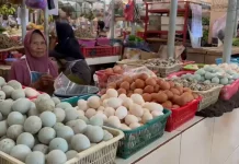 Telur Ayam di Pasar Kosambi Merangkak Naik