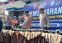 Satlantas Polresta Bandung Sita dan Musnahkan Ribuan Knalpot Brong