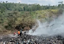 Kebakaran TPA Sampah Cioray Tasikmalaya Berhasil Dipadamkan