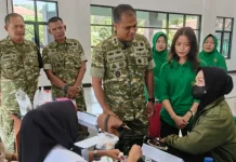 Kodim 0605/Subang Beri Pelayanan Prima Pengobatan Gratis Bagi 150 Warga di HUT TNI