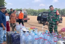 Kekeringan Landa Sadawrna, Kodim 0605/Subang Gerak Cepat Salurkan Air Bersih