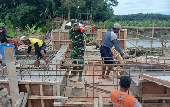 Kodim 0605/Subang Terus Percepata Pembangunan Jembatan Gantung Garuda