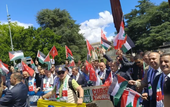 Delegasi ILC ke-114 Gelar Aksi Solidaritas untuk Palestina di Broken Chair Jenewa