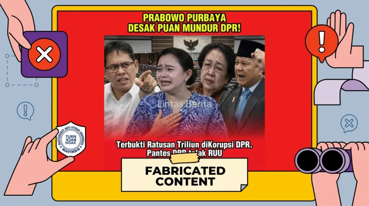 Hoaks: Prabowo dan Purbaya Desak Puan Mundur dari DPR