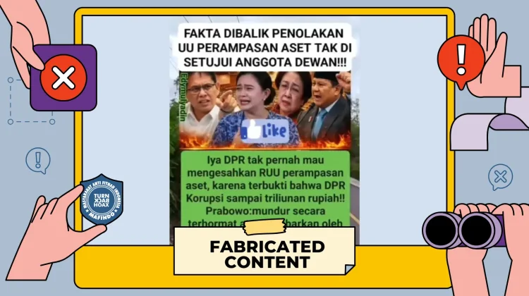 Hoaks: DPR Tolak RUU Perampasan Aset