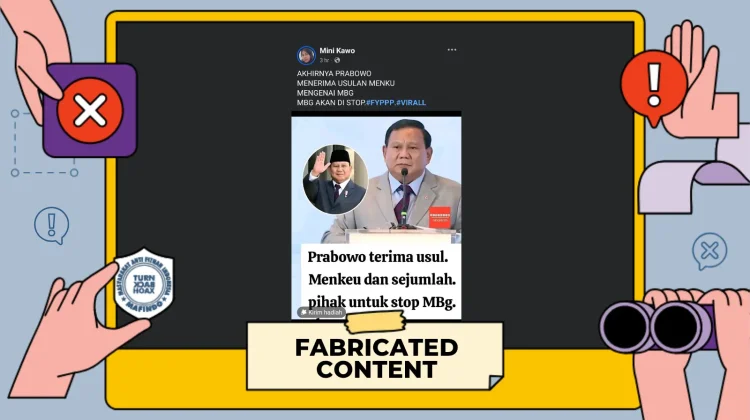 Hoaks: Prabowo Terima Usulan Menkeu untuk Hentikan MBG
