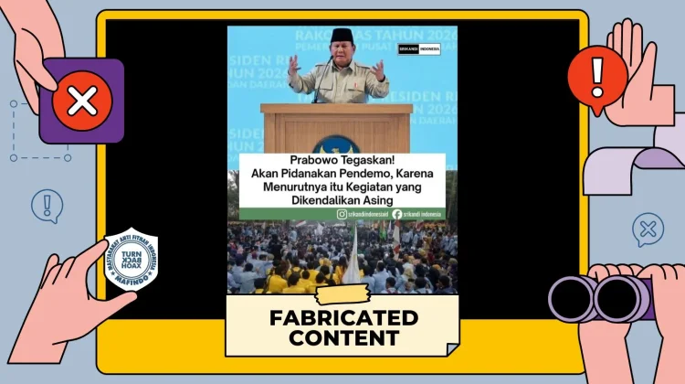 Hoaks: Prabowo Bakal Pidanakan Pendemo