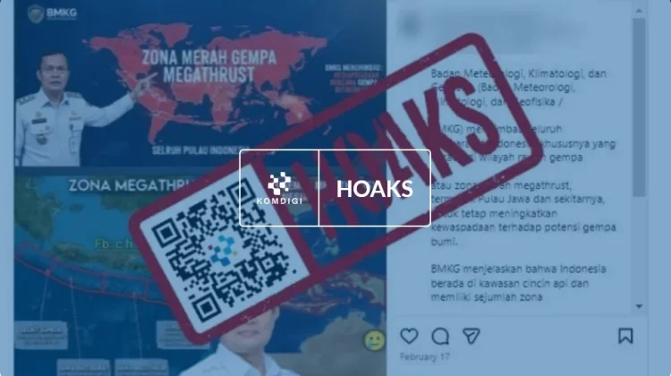 Hoaks: BMKG Umumkan Gempa Megathrust di Seluruh Indonesia