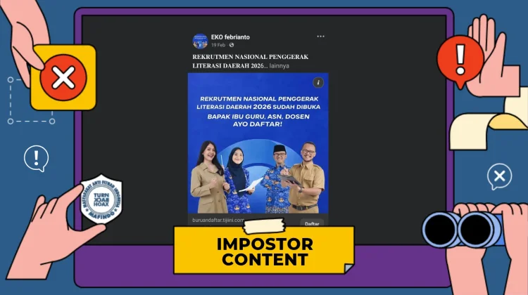 Hoaks: Tautan Rekrutmen Nasional Penggerak Literasi Daerah 2026