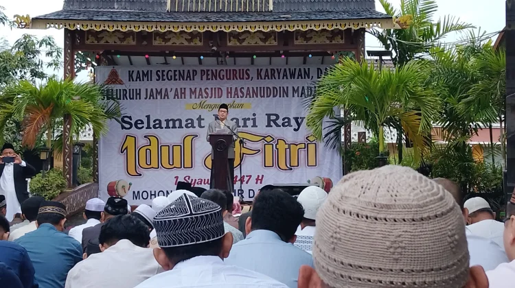 Mesjid Hasanuddin Majedi Banjarmasin Gelar Sholat Idul Fitri 1447 H
