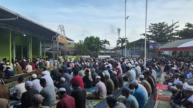 Suasana Khidmat Salat Idulfitri 1447 H di Lapas Kelas IIA Banjarmasin