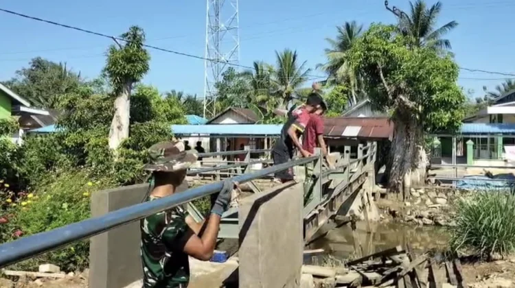 Rangka Besi Terpasang, Pembangunan Jembatan Garuda Kian Dikebut