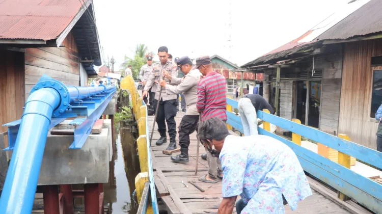 Polisi Renovasi Jembatan 1 Juli Kelayan Banjarmasin