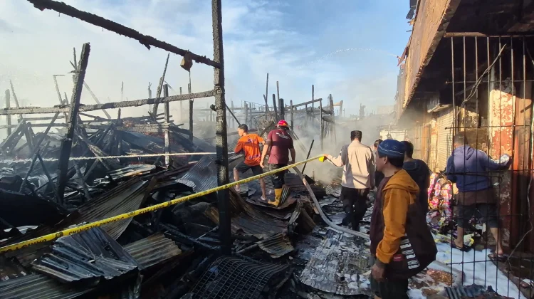 Penyebab Kebakaran Pasar Bawang Diduga akibat Korsleting Listrik