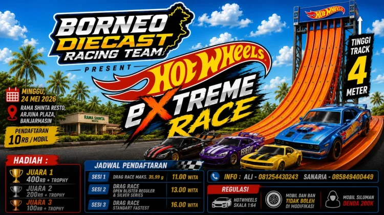 Borneo Diecast Racing Team Siapkan Ajang Hot Wheels Extreme Race 2026