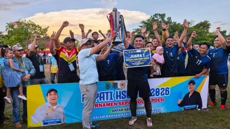 Bupati Ajak Aparatur Desa Bersatu Wujudkan "HSU Bangkit" lewat Turnamen Sepak Bola