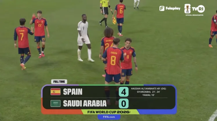 La Roja Raih Kemenangan Perdana Atas Arab Saudi, Empat Gol tanpa Balas