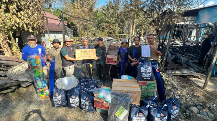 BPBD Banjar Salurkan Bantuan untuk Korban Kebakaran di Desa Mali-Mali