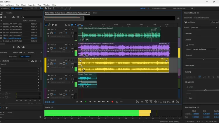 Menu Ducking di Adobe Audition Permudah Proses Editing Audio Profesional