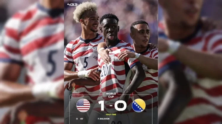 Gol Balogun Bawa Amerika Serikat Unggul 1-0 atas Bosnia di Babak Pertama