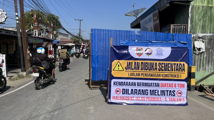Jalan Veteran Sungai Lulut Dibuka, Pembatasan Tonase Diberlakukan