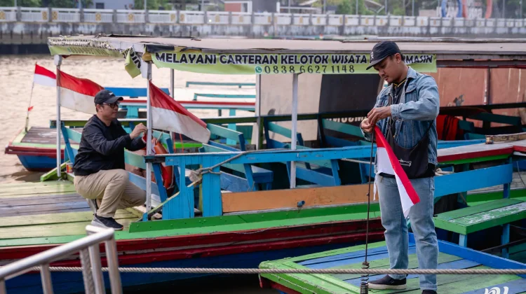 Puluhan Klotok Banjarmasin Bakal Jadi Lautan Merah Putih pada HUT RI ke-81