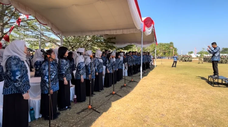 Puluhan Siswa Sukses Tampilkan Paduan Suara di HUT Ke-81 RI Kalsel