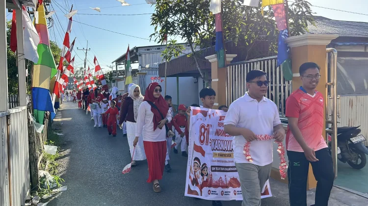 Semarak HUT ke-81 RI, SDN Teluk Tiram 6 Gelar Jalan Sehat