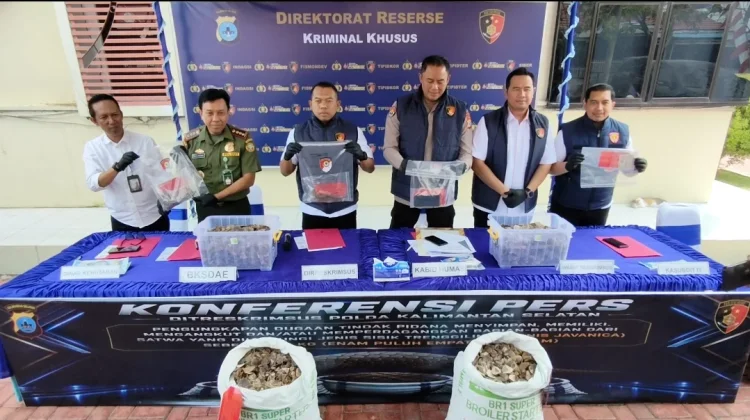Polda Kalsel Gagalkan Penyelundupan 64 Kg Sisik Trenggiling