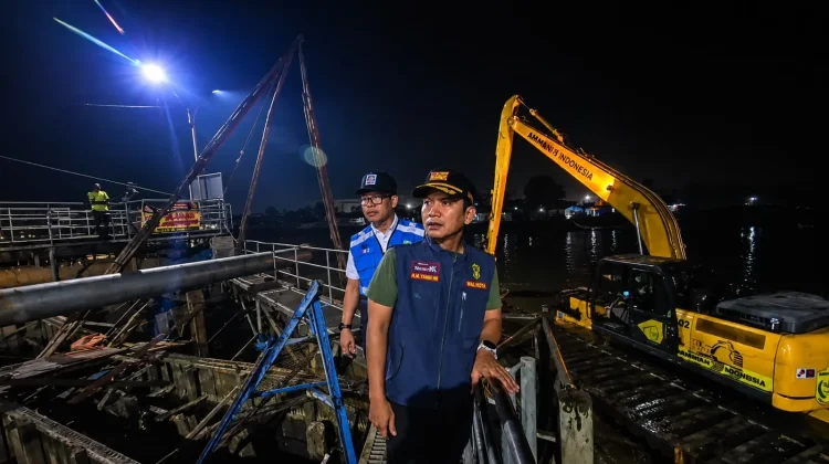 Kemarau Ganggu Air Baku, Wali Kota Cek Pengerukan Mulut Intake Sungai Bilu
