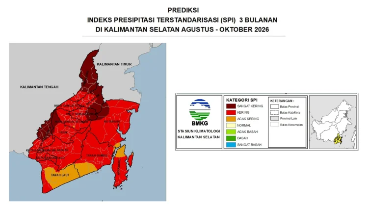 BMKG Ingatkan Potensi Kekeringan di Kalsel Periode Agustus–Oktober 2026