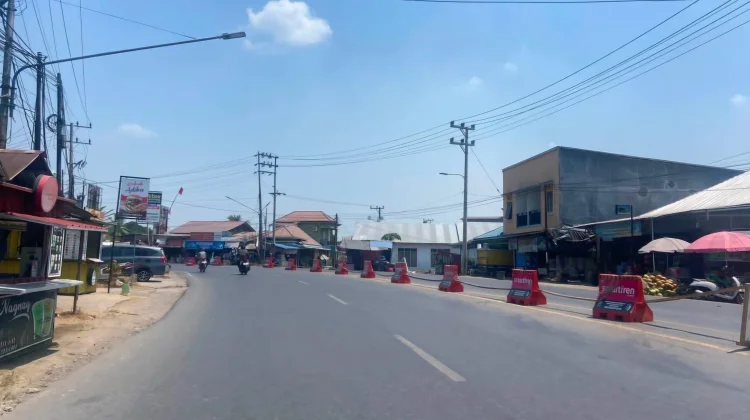 Pembangunan Median Jalan, Simpang Tiga Ban Ganal Balangan Ditutup sementara