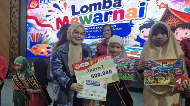 Bunda PAUD Apresiasi Lomba Mewarnai MKK dan RRI Banjarmasin