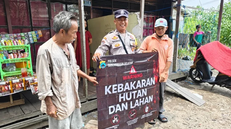 Bhabinkamtibmas Polresta Banjarmasin Gencarkan Himbauan Warga Cegah Karhutla