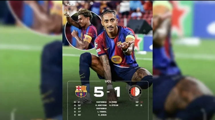 Barcelona Awali Liga Champions dengan Kemenangan Telak 5-1 Atas Feyenoord