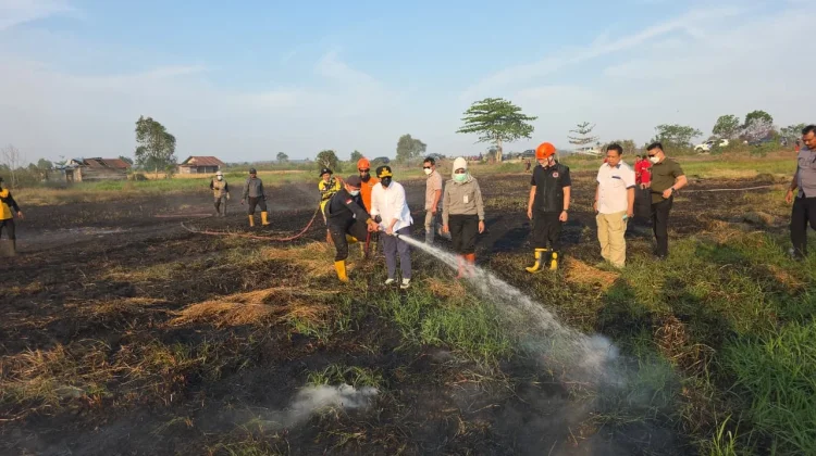 Tinjau Penanganan Wagub Kalsel Hasnuryadi Ikut Terjun Padamkan Karhutla