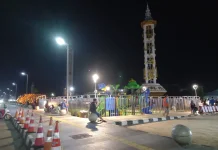 Pemkab Banjar Lakukan Pemeriksaan Lampu Taman Roboh di RTH CBS