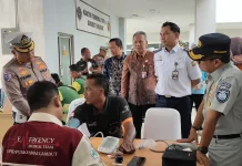 Dirlantas Polda Kalsel Pantau Ramp Check Bus Mudik di Terminal Gambut Barakat
