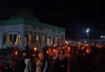 Takbir Keliling Warnai Malam Idulfitri di Desa Karang Bunga Batola
