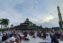 Ribuan Jemaah Salat Idulfitri Padati Masjid Jami Banjarmasin