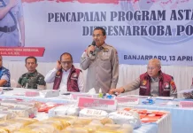 Supian HK Apresiasi Polda Kalsel Musnahkan 75 Kg Narkoba