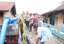 Polisi Renovasi Jembatan 1 Juli Kelayan Banjarmasin