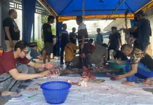 Penuh Kebersamaan, RRI Banjarmasin Laksanakan Penyembelihan Hewan Qurban