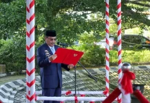 Supian HK Bacakan UUD 1945 saat Upacara Hari Lahir Pancasila