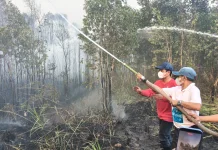 Wamenko Pangan Terjun Padamkan Karhutla di Liang Anggang Banjarbaru
