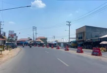 Pembangunan Median Jalan, Simpang Tiga Ban Ganal Balangan Ditutup sementara