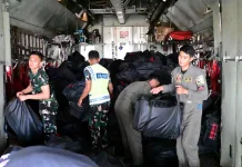 Hercules TNI Bawa Ratusan APD untuk Perkuat Penanganan Karhutla Kalsel