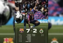 Raphinha Menggila, Barcelona Libas Racing Santander 7-2