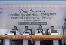 BMKG Prediksi Musim Hujan Kalsel Dimulai November 2026