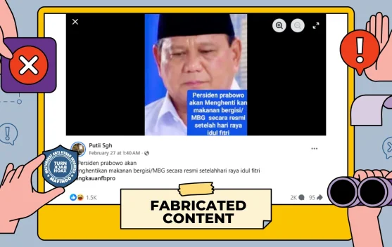 Hoaks: Prabowo Bakal Hentikan MBG usai Idulfitri